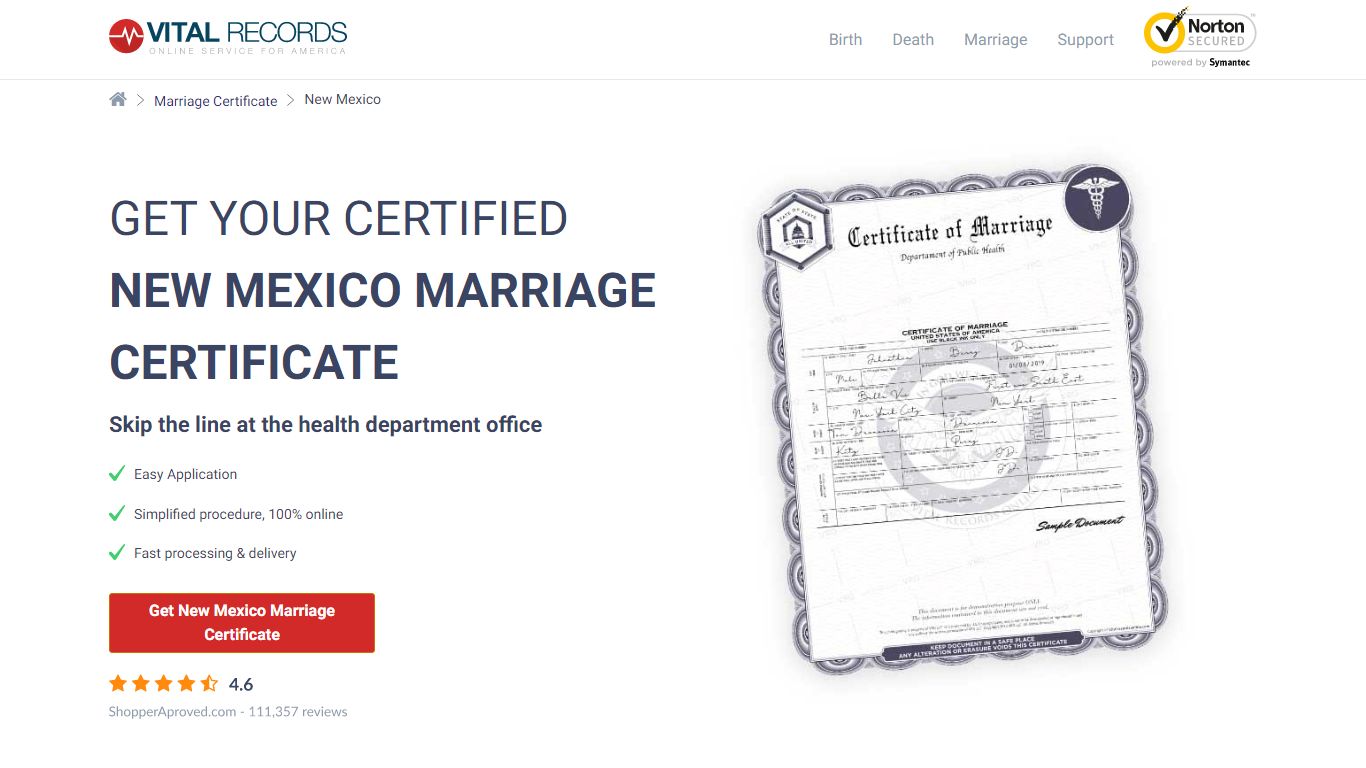 Official New Mexico Marriage ... - Vital Records Online