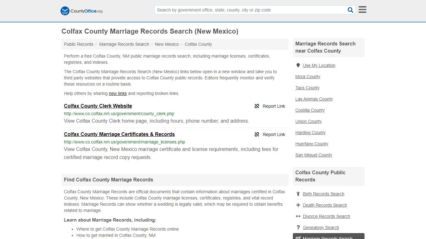 Marriage Records Search - Colfax County, NM (Marriage ...